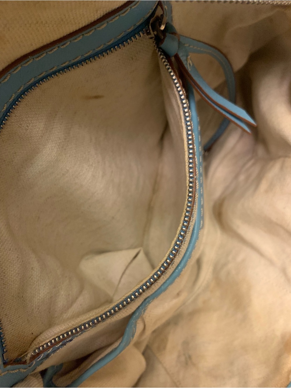 Michael Kors Sky Blue Studded Leather Shoulder Bag - Picture 14 of 16